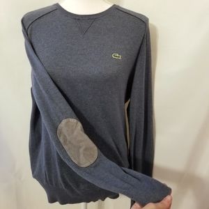 Lacoste Coton Cachemire 4 Blue Elbow Pad Sweater/Pull over Top